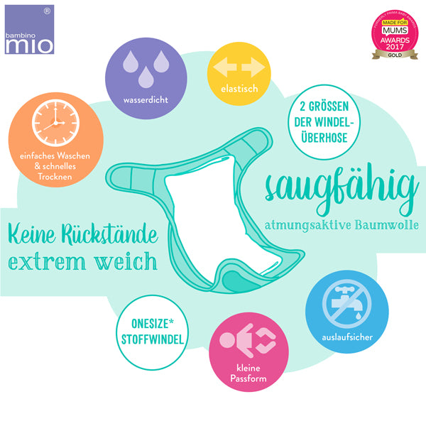 Bambino Mio - MioSoft Überhose - doppelte Beinbündchen - Butterfly Bloom