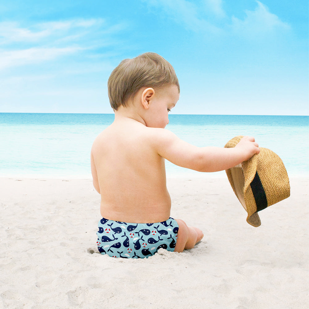 Bambino Mio - waschbare Schwimmwindel - Whale Wharf (S-XL)