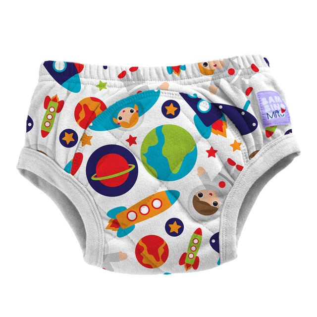 Bambino Mio - revolutionary Trainers (Baumwoll-Höschen) X-Naht - Outer Space - Hergestellt in Europa. Mit versteckter Saugeinlage. Fühlt sich an wie eine normale Unterhose.
