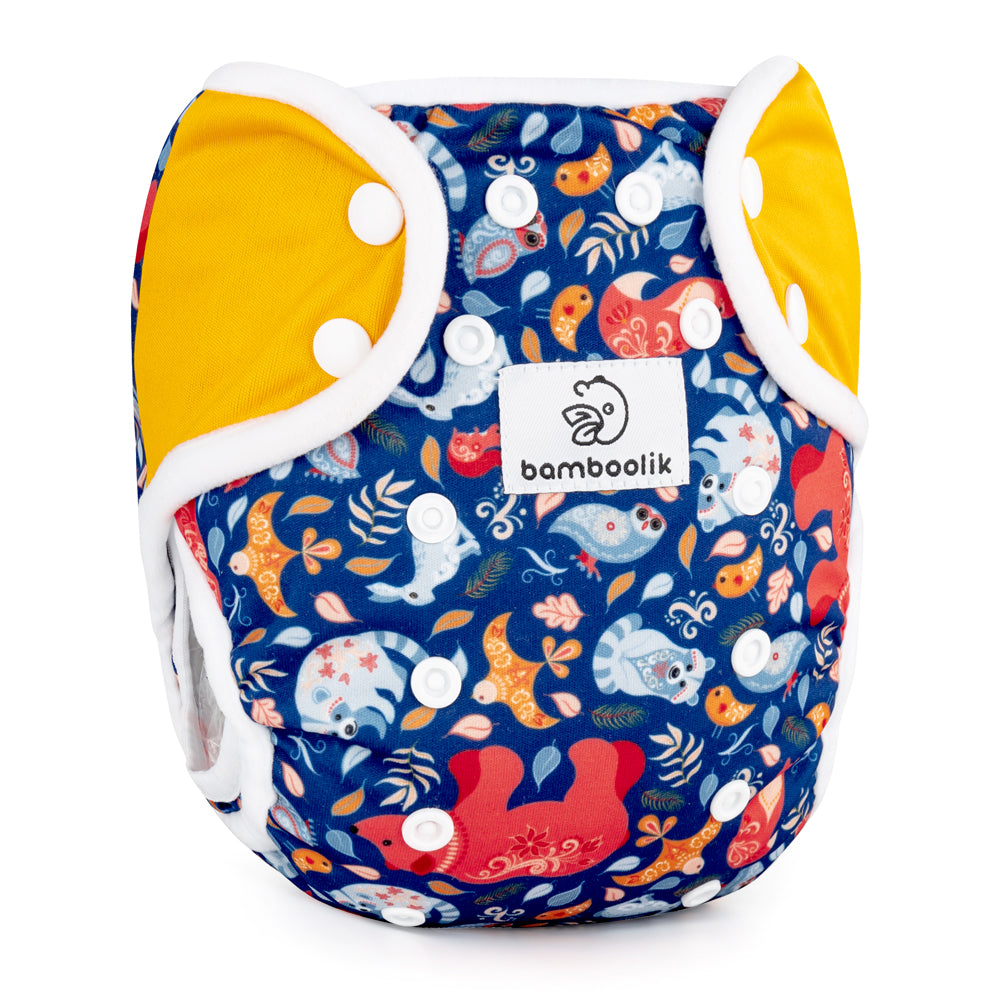 Bamboolik - DUO Überhosen - One Size (4-15 kg) - doppelte Beinbündchen - Druckverschluss