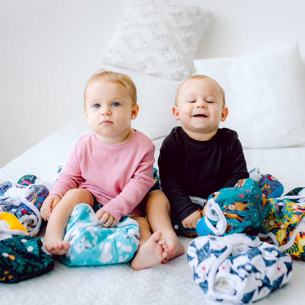 Bamboolik - DUO Überhosen - One Size (4-15 kg) - doppelte Beinbündchen - Klettverschluss