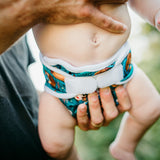 Bamboolik - DUO Überhosen - Newborn (2-6 kg) - doppelte Beinbündchen - Klettverschluss