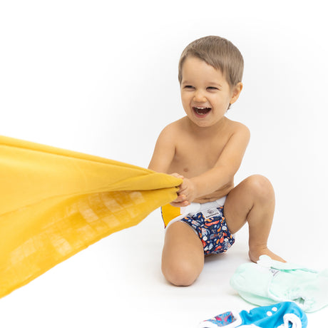 Bamboolik - DUO Überhosen - One Size (4-15 kg) - doppelte Beinbündchen - Klettverschluss