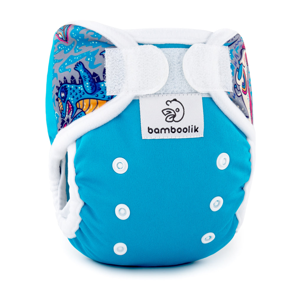 Bamboolik - DUO Überhosen - Newborn (2-6 kg) - doppelte Beinbündchen - Klettverschluss