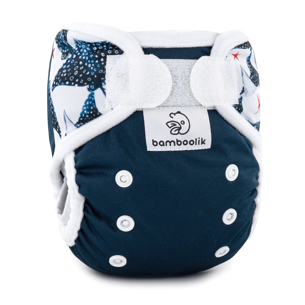 Bamboolik - DUO Überhosen - Newborn (2-6 kg) - doppelte Beinbündchen - Klettverschluss