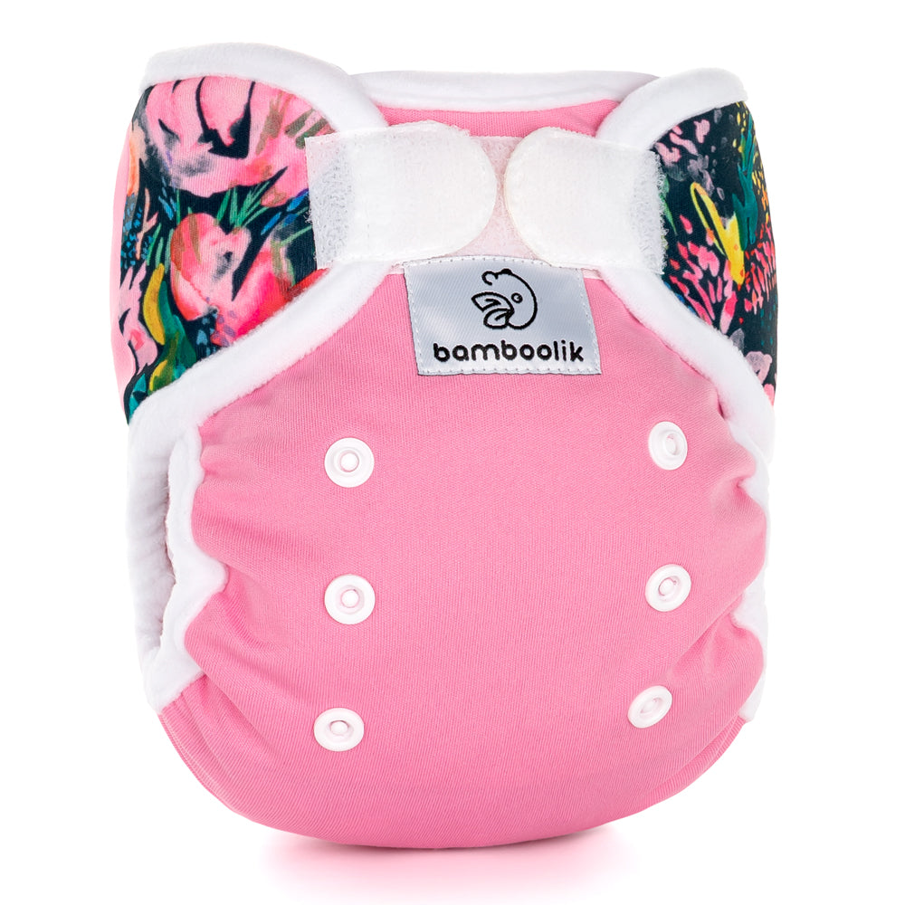 Bamboolik - DUO Überhosen - Newborn (2-6 kg) - doppelte Beinbündchen - Klettverschluss