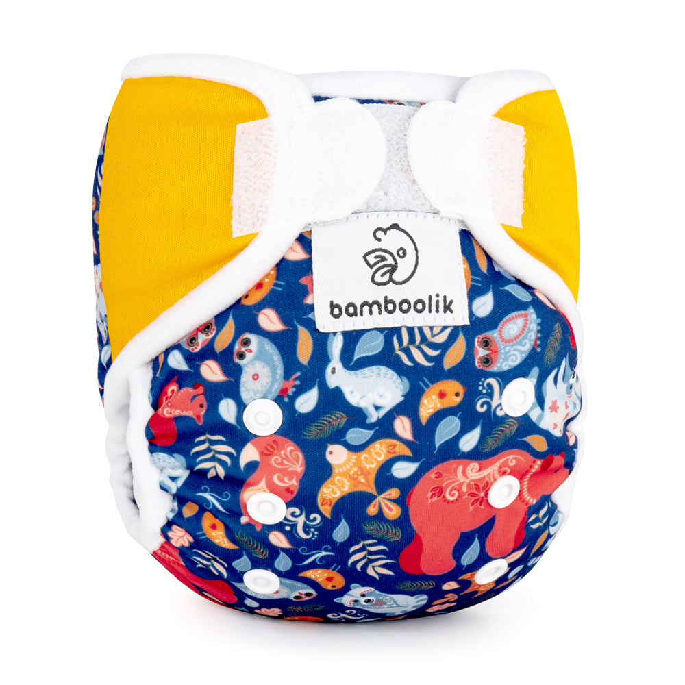 Bamboolik - DUO Überhosen - Newborn (2-6 kg) - doppelte Beinbündchen - Klettverschluss