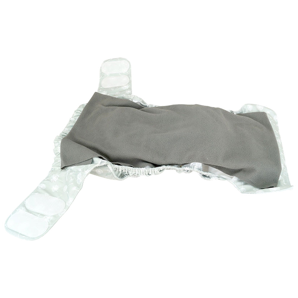 Blümchen - Stay-Dry-Bambuskohle (Charcoal) Fleece-Einlagen (5 Stück)