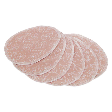 Blümchen - waschbare Stilleinlagen - Bio-Baumwolle (6 Stück) - Floral Rosenholz