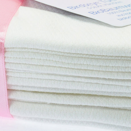 Blümchen - Birdseye Prefold-Wickeltücher (100% Bio-Baumwolle) - 5 Stück