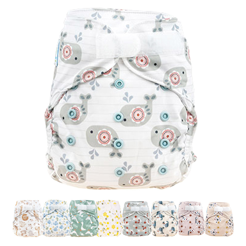 Blümchen - Eco Shell Überhose (2in1) - Klettverschluss - One Size (3-16 kg)