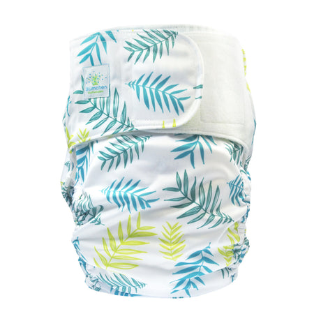 Blümchen - Kinder & Erwachsenen Stoffwindel (Inkontinenz Windel) - Grüne Blätter