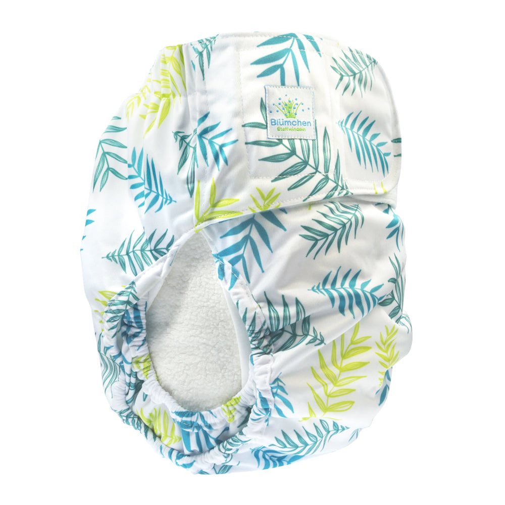 Blümchen - Kinder & Erwachsenen Stoffwindel (Inkontinenz Windel) - Grüne Blätter