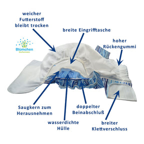 Blümchen Stoffwindel für Kinder & Erwachsene: Inkontinenz Windeln (Gr. XS, S & L) - Cozy Dog