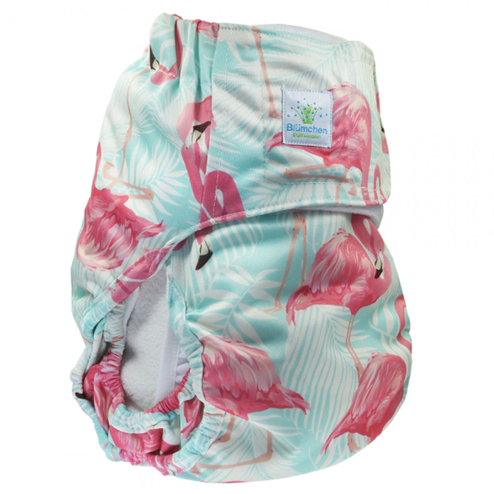 Blümchen - Stoffwindel für Kinder & Erwachsene (Inkontinenz Windel) - Flamingo