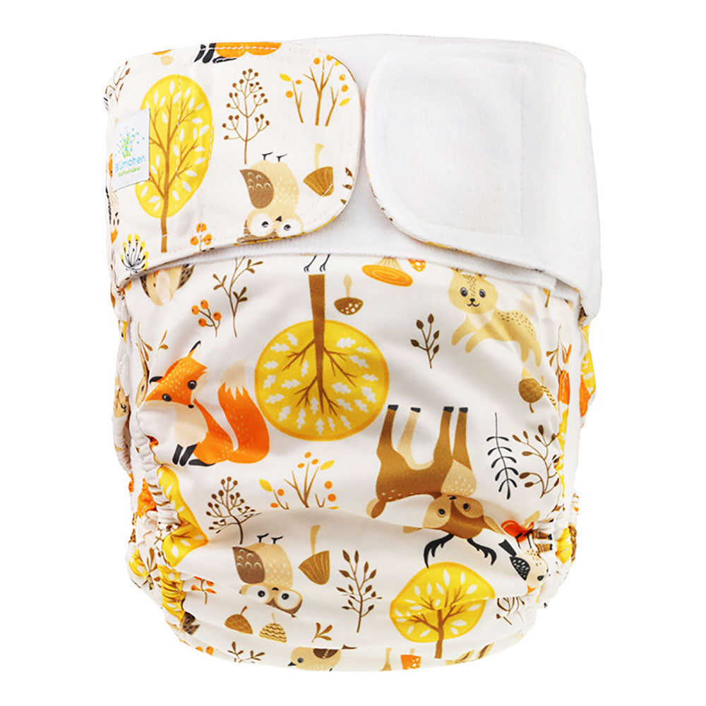 Blümchen - Stoffwindel für Kinder & Erwachsene (Inkontinenz Windel) - Waldtiere - Größe XS