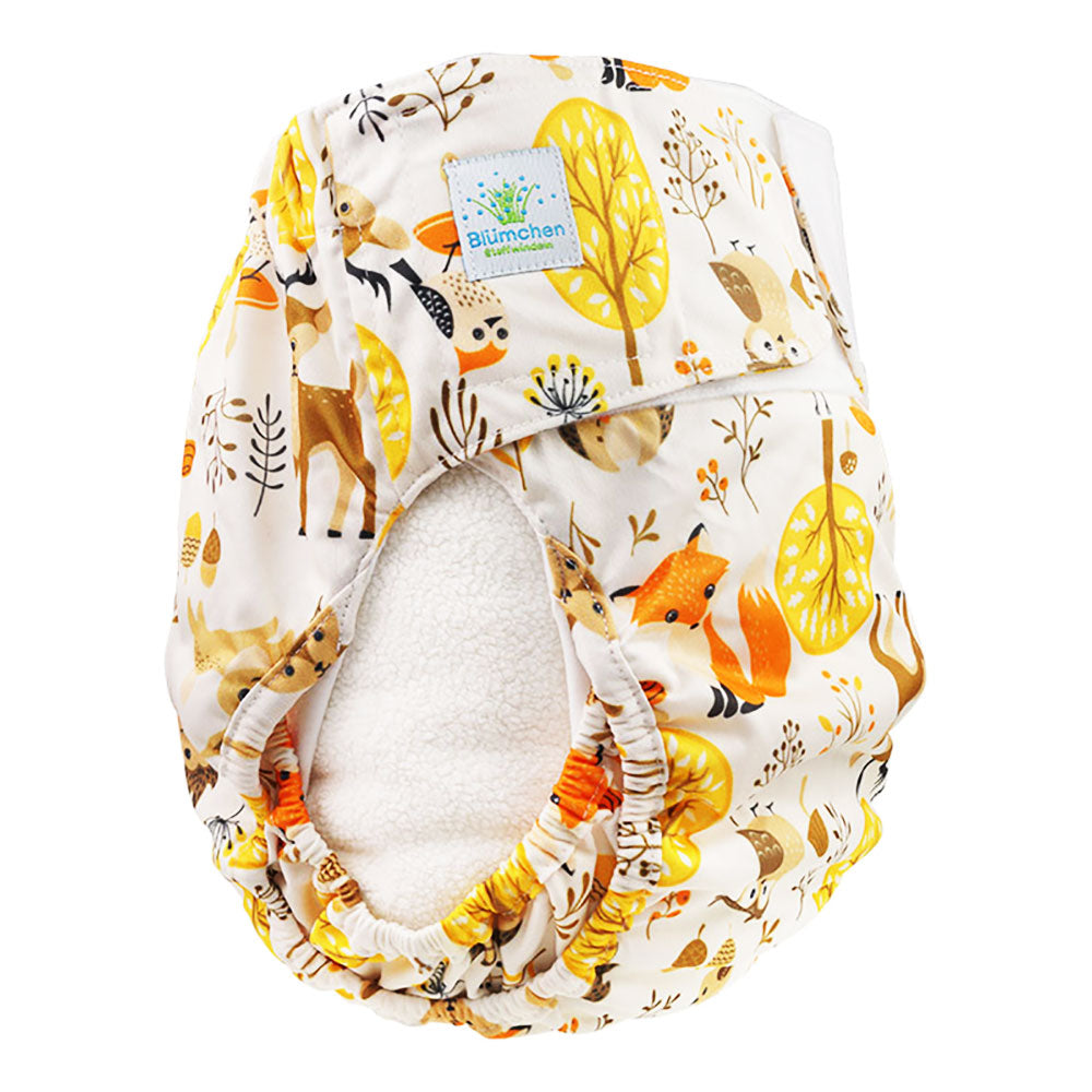 Blümchen - Stoffwindel für größere Kinder & Jugendliche (Inkontinenz Windel) - Waldtiere - Größe XS