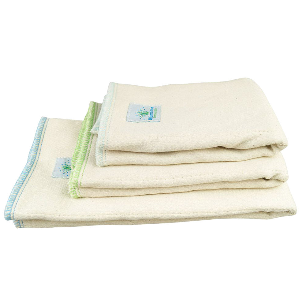 Blümchen - Prefold - 100% Bio-Baumwolle - Bird Eye - 6 Stück - versch. Größen