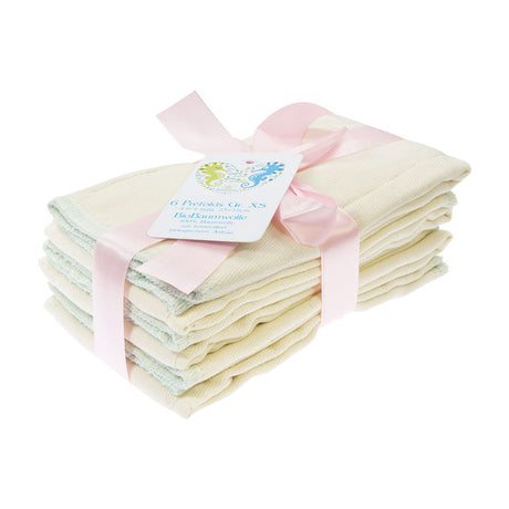 Blümchen - Prefolds (100% Bio-Baumwolle) - Birds Eye - 6 Stück