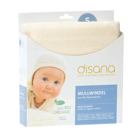 Disana - Mullwindeln (100% Bio-Baumwolle) 80x80 cm - 5 Stück