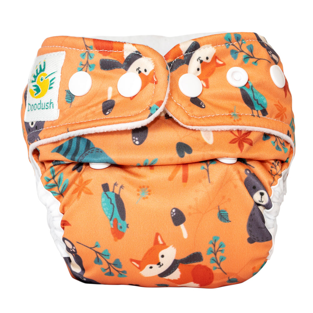 Doodush - V2.0 Überhose mit Laschen - Orange Forest (Waldtiere)