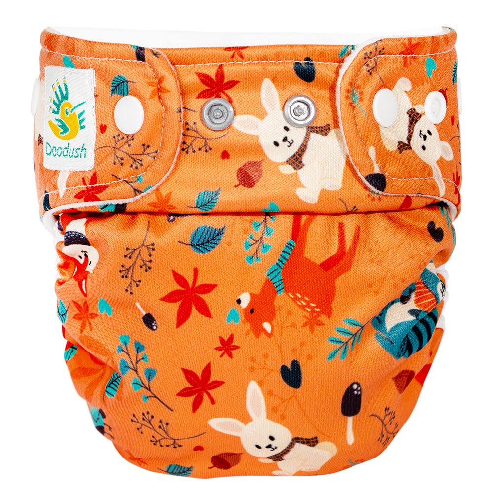 Doodush - V2.0 Überhose mit Laschen - Orange Forest (Waldtiere)