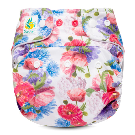 Doodush - V2.0 Überhose mit Laschen - Poppy Bouquet (Mohnblumenstrauß)