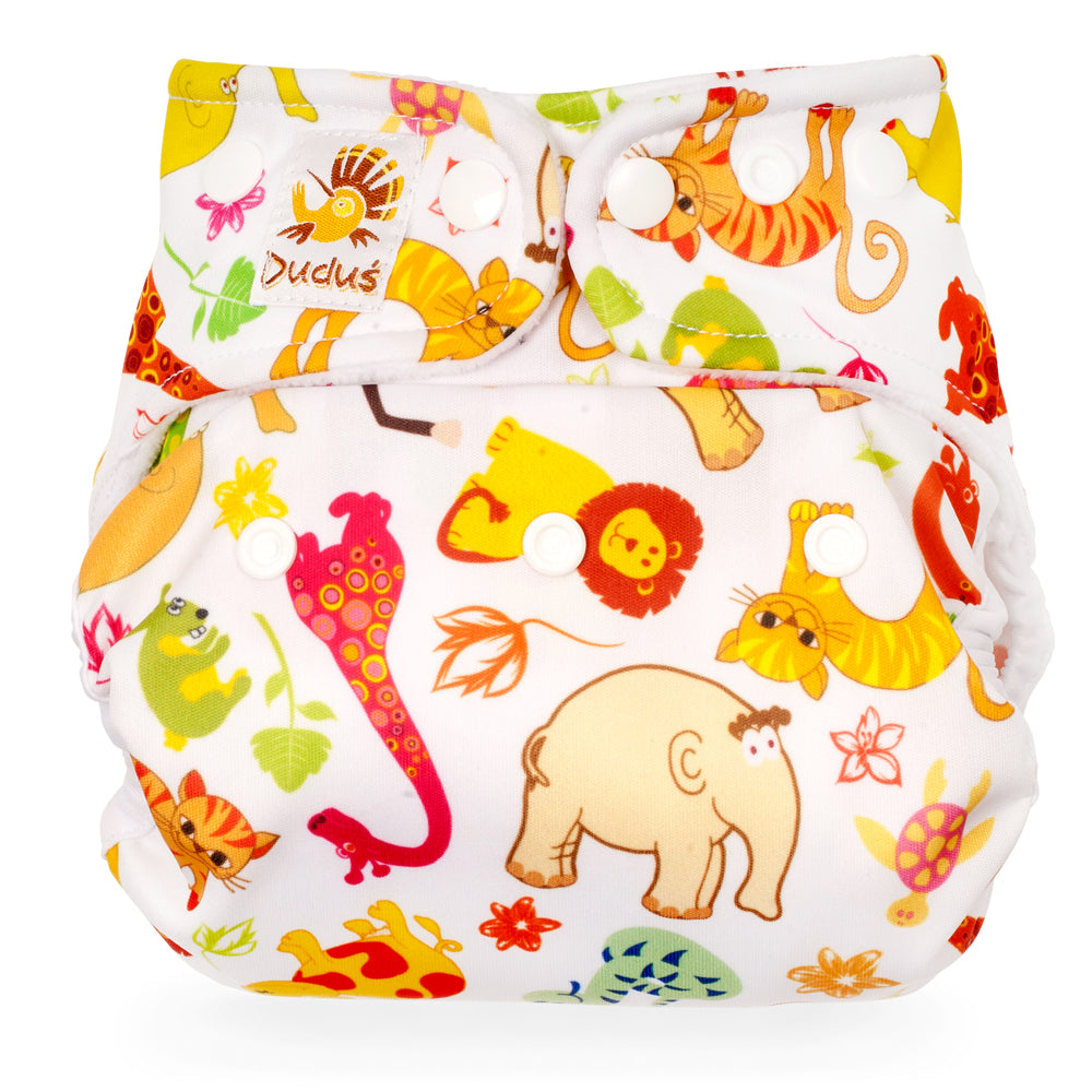 Doodush - V2.0 Überhose mit Laschen - White Safari (Wilde Tiere)