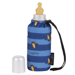 Emil - Babyflasche aus Glas 250 ml – Komplettset (Polyester-Überzug) - Rabe Blau