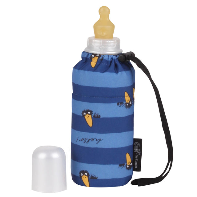 Emil - Babyflasche aus Glas 250 ml – Komplettset (Polyester-Überzug) - Rabe Blau