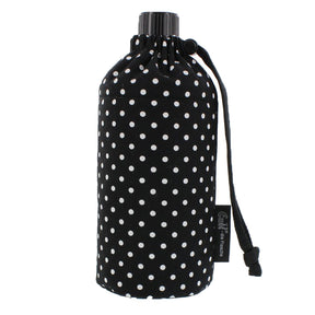 Emil die Flasche aus Glas - 600ml – Komplettset (Bio-Baumwolle-Überzug) - Punkte Schwarz