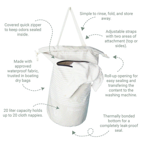 Little Lamb - Nappy Pail - hängender Wäschesack - 60x44 cm