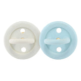 BumiBébé by HEVEA - Schnuller - Retro-Design - Rund - 100 % Naturkautschuk - 2er-Set  - 2 Größen