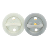 BumiBébé by HEVEA - Schnuller - Retro-Design - Rund - 100 % Naturkautschuk - 2er-Set  - 2 Größen