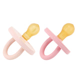 BumiBébé by HEVEA - Schnuller - Retro-Design - Rund - 100 % Naturkautschuk - 2er-Set  - 2 Größen