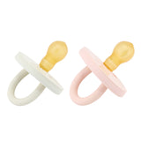 BumiBébé by HEVEA - Schnuller - Retro-Design - Rund - 100 % Naturkautschuk - 2er-Set  - 2 Größen
