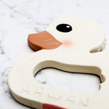 Hevea - Ente "Kawan" Zahnungsset (100 % Naturkautschuk) mit Beißring gegen Zahnschmerzen