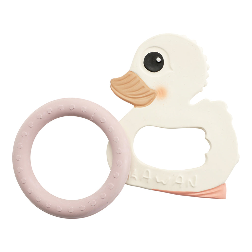 Hevea - Ente "Kawan" Zahnungsset (100 % Naturkautschuk) mit Beißring gegen Zahnschmerzen