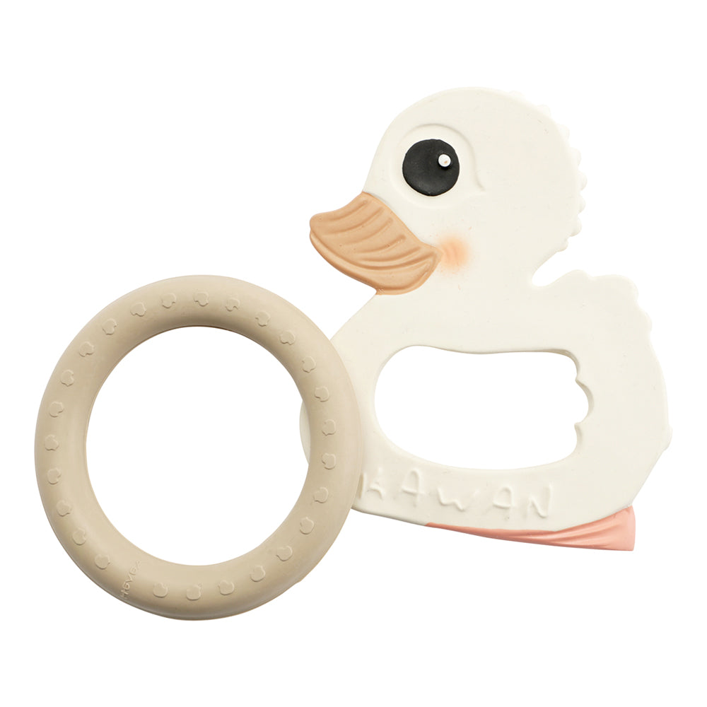 Hevea - Ente "Kawan" Zahnungsset (100 % Naturkautschuk) mit Beißring gegen Zahnschmerzen