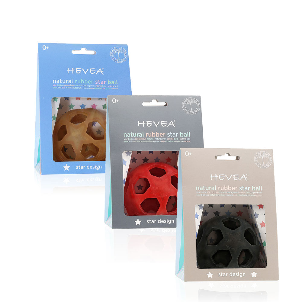 Hevea - "Star Ball" Greifball (100% Naturkautschuk) - Motorikspielzeug