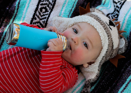 Pura Kiki Trink Flasche - 325ml - Weithalssauger, Silikon, Edelstahl  (inkl. Schutzkappe)