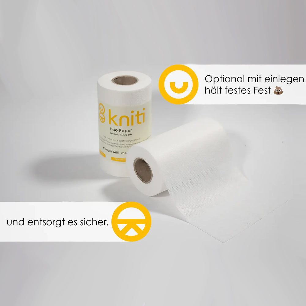 Kniti - Poo-Paper (16x30 cm | min. 50 Blatt pro Rolle)