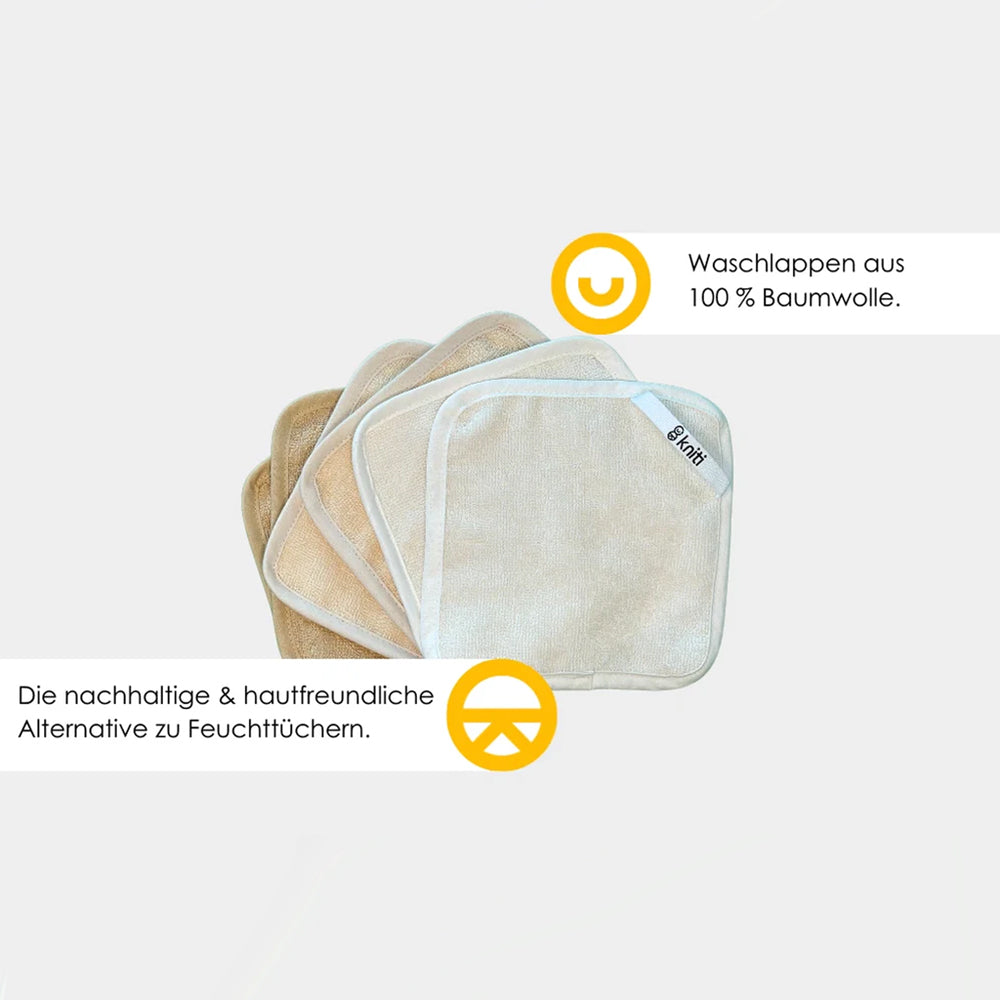 Kniti - Baby-Waschlappen – Nachhaltige & weiche Waschtücher für Babys (6 Stück)