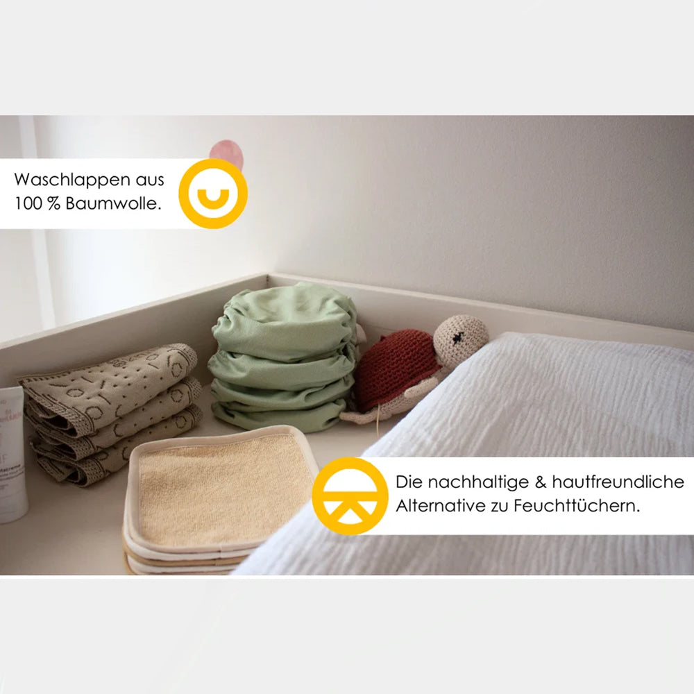 Kniti - Baby-Waschlappen – Nachhaltige & weiche Waschtücher für Babys (6 Stück)