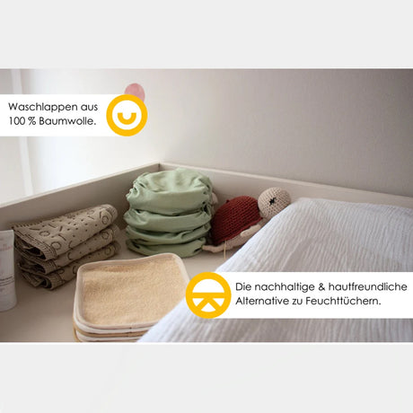 Kniti - Baby-Waschlappen – Nachhaltige & weiche Waschtücher für Babys (6 Stück)