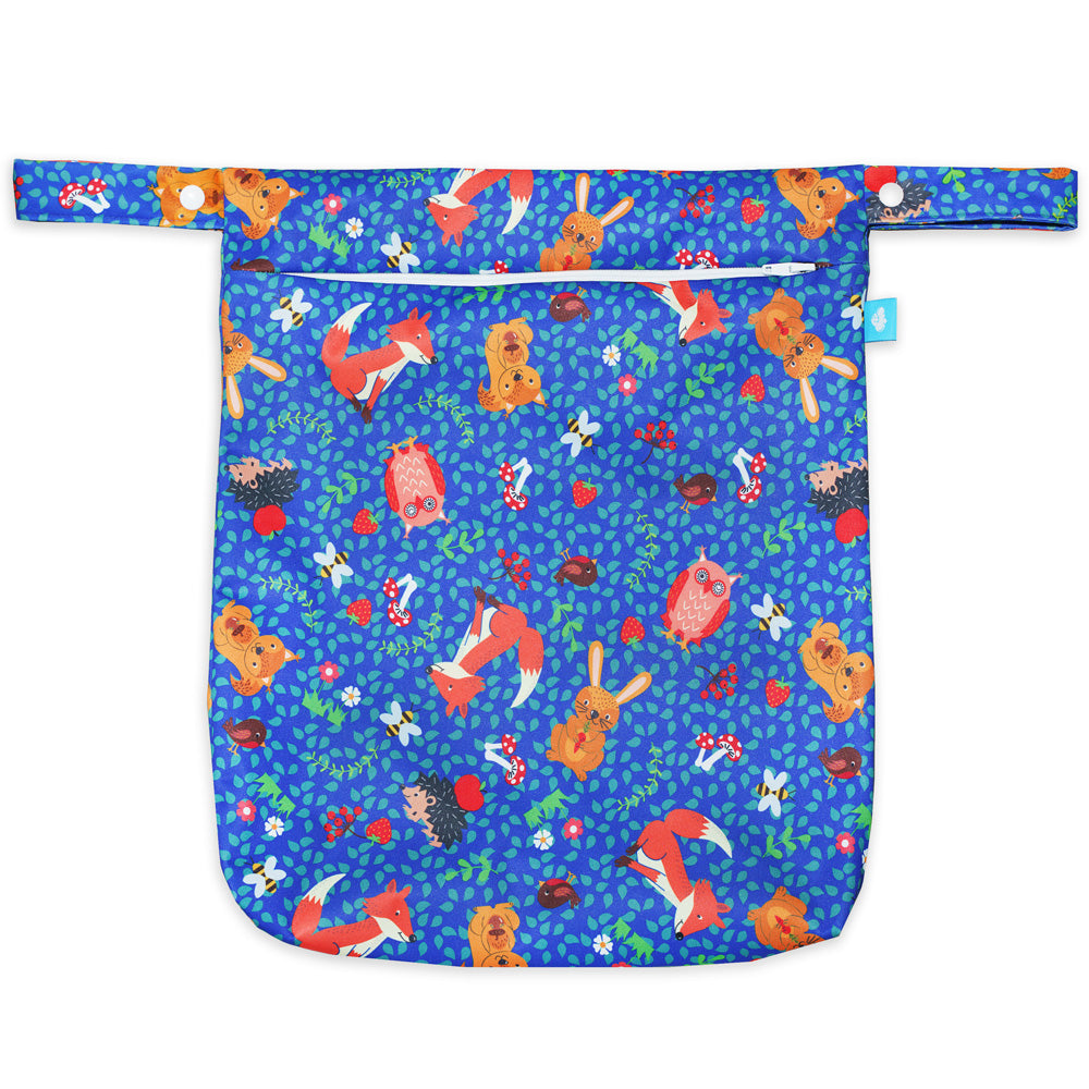 Little Clouds - einfache Nasstasche (Wetbag) - Gr. L (53x44 cm) - Forest (Waldtiere)