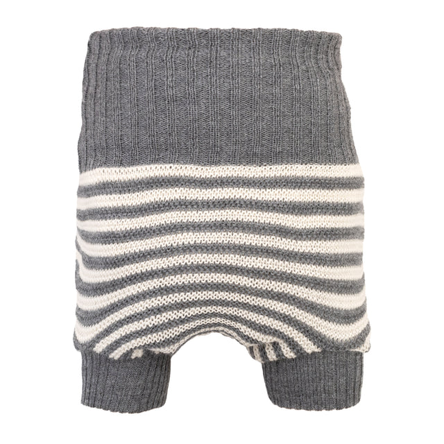 Little Clouds – doppeltgestrickte Wollüberhose aus Merinowolle – Made in Germany - Fels/Natur