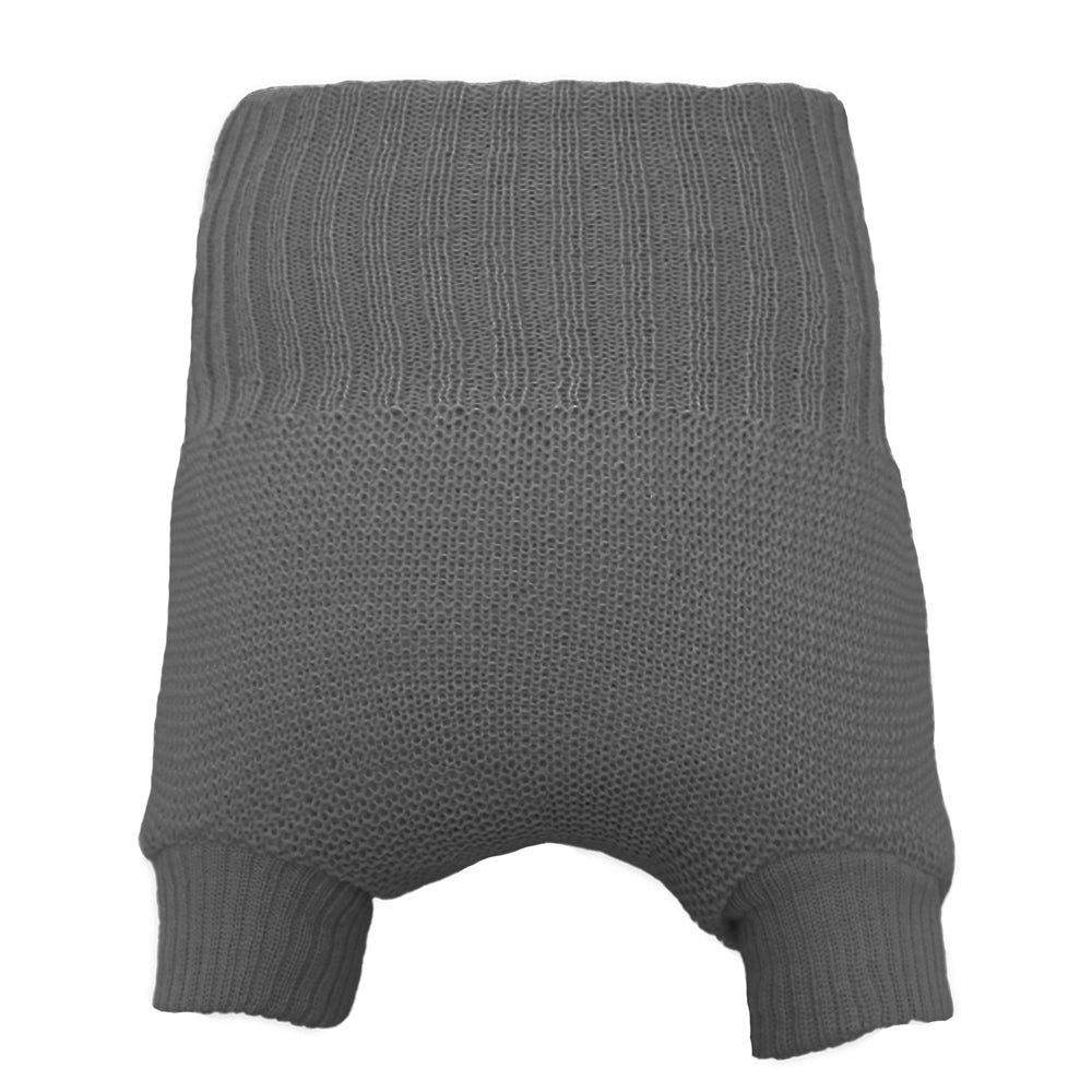 Little Clouds - Wollüberhose (100% doppelt gestrickte Schurwolle kbT) - Fels (Grau) - Größe 1 (50/56)