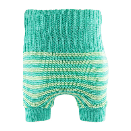 Little Clouds – doppeltgestrickte Wollüberhose aus Merinowolle – Made in Germany - Türkis/Aqua