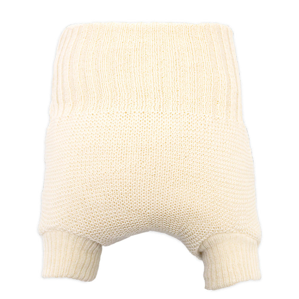 Little Clouds - Wollüberhose (100% doppelt gestrickte Schurwolle kbT) - Natur - Größe 1 (50/56)